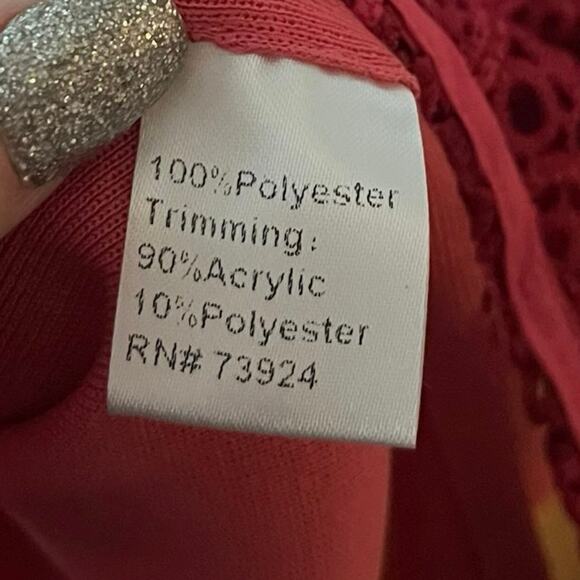 Misook Petite Small Crocheted 3/4 Sleeve Pink Blazer Jacket Topper - Picture 10 of 11